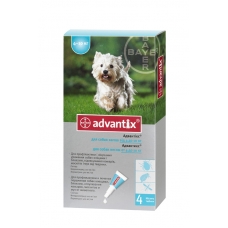 Капли инсектоакарицидные Bayer Advanix - для собак весом 4-10 кг (упаковка 4 пипетки, цена за 1 шт)