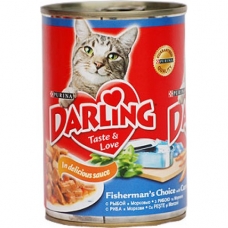 Корм консервований для котів Darling з рибою і морквою 400 гр