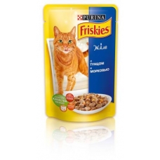 Корм консервований для котів Friskies з тунцем та морквою в желе 100г