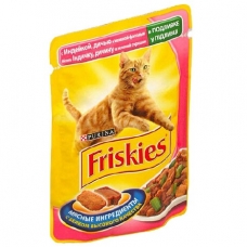Корм консервований для котів Friskies в підливці з індичкою, дичиною і зеленим горошком 100 гр.