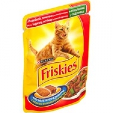 Корм консервированный для кошек Friskies в подливке с индейкой, печенью и зеленой фасолью 100 гр.