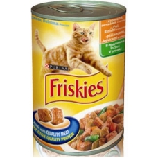 Корм консервований для котів Friskies з куркою, нирками та овочами 400 гр.