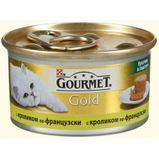 Корм для кошек Gourmet Gold с кроликом по - французски, кусочки в паштете 85гр