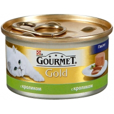 Корм консервований для котів Gourmet Gold паштет з кроликом 85гр