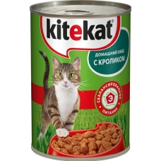 Корм консерворованный для кошек Kitekat домашний обед с кроликом 0.4 кг