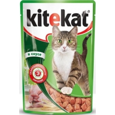 Корм консервований для котів Kitekat з ягням в соусі 0.1кг