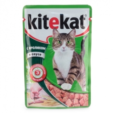 Корм консервований для котів Kitekat з кроликом в соусі 0.1кг