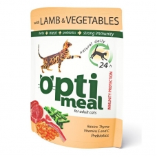 Корм консервований для котів  з ягням та овочами "Optimeal" 0,85гр 