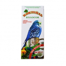 Корм-лакомство для попугаев колосок "Коктейль" (cафлор, лесные ягоды, кокос)