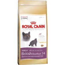 Корм сухой для кошек породы британская короткошерстная Royal Canin British Shorthair 34 (2кг)