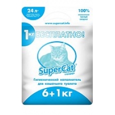 Древесный наполнитель Super Cat стандарт, 6+1кг