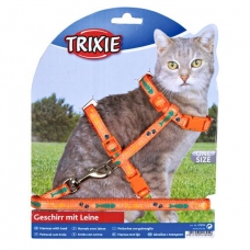 Шлея и поводком  с рисунком для кошки Trixie