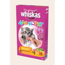 Корм сухий для кошенят Whiskas смачні подушечки з паштетом «Асорті з індичкою і морквою» 400 г