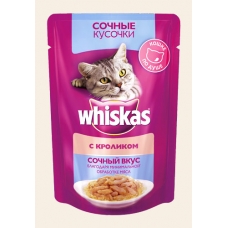 Корм консервований для котів  Whiskas «Соковиті Шматочки з кроликом» 85 г