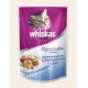 Корм консервований для котів Whiskas цільні шматочки скумбрії і сьомги в соусі 85 г